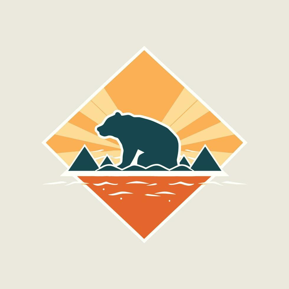 animal Urso logotipo ilustração vetor Projeto modelo