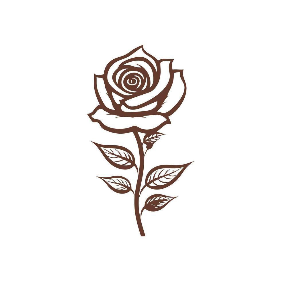 rosa flor logotipo ilustração vetor Projeto modelo