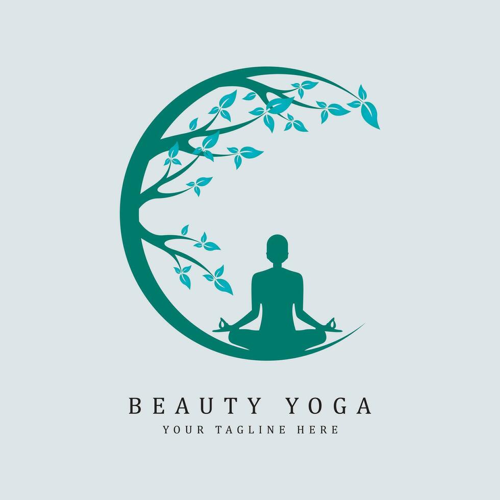 beleza ioga logotipo Projeto vetor. vetor