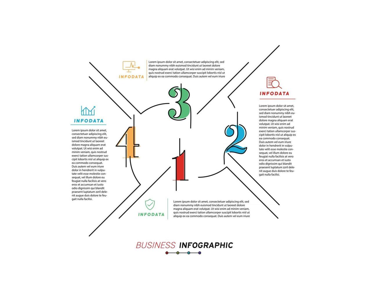 elementos de design de infográficos de negócios gráfico de marketing moderno e diagramas de barras de gráficos vetor