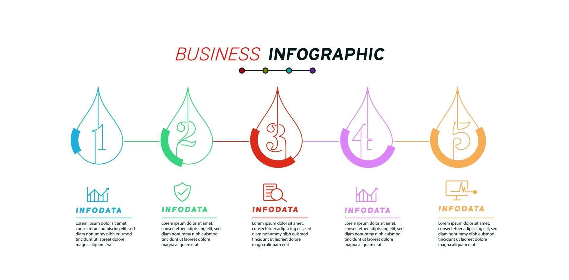 elementos de design de infográficos de negócios gráfico de marketing moderno e diagramas de barras de gráficos vetor