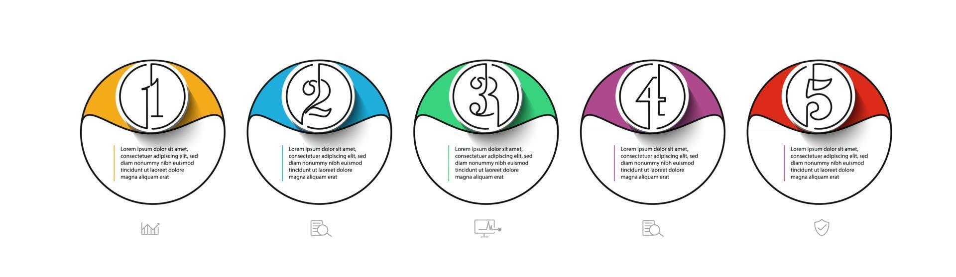 elementos de design de infográficos de negócios gráfico de marketing moderno e diagramas de barras de gráficos vetor