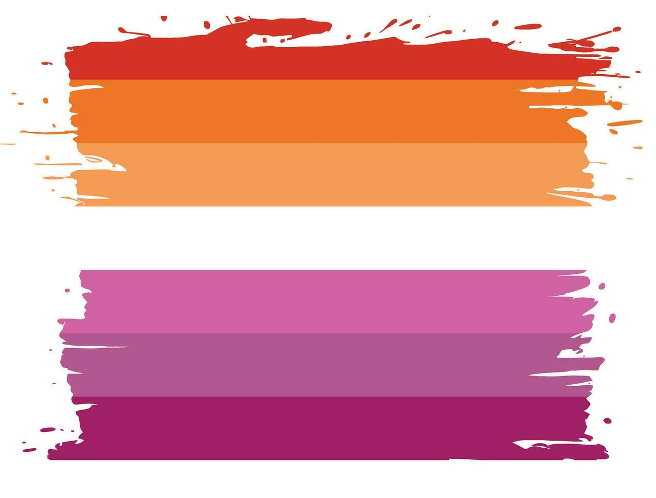 uma orgulho lésbico bandeira com grunge margens isolado em branco fundo vetor