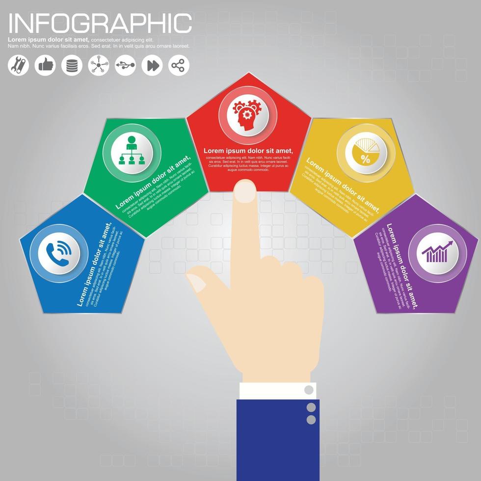 modelo de infográfico de vetor para gráfico de apresentação de gráfico de diagrama circular conceito de negócio