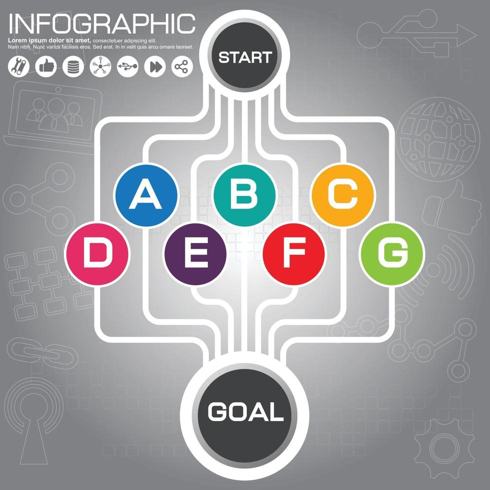 modelo de infográfico de vetor para gráfico de apresentação de gráfico de diagrama circular conceito de negócio