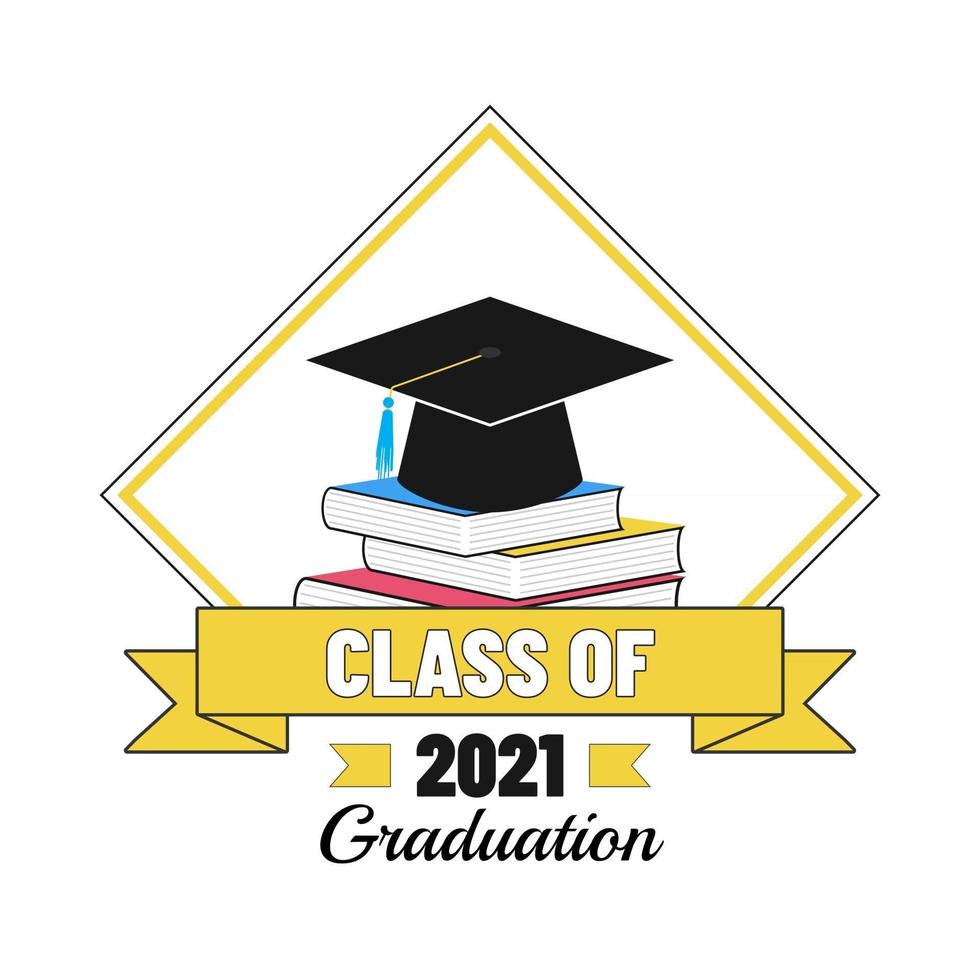 logotipo da graduação da classe de 2021 vetor