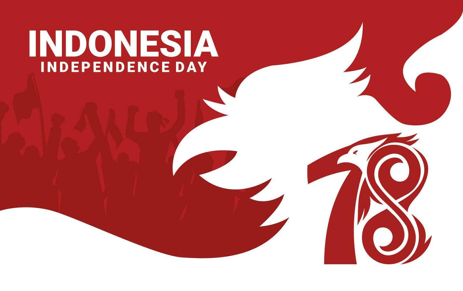 indonésio independência fundo com garuda silhueta vetor