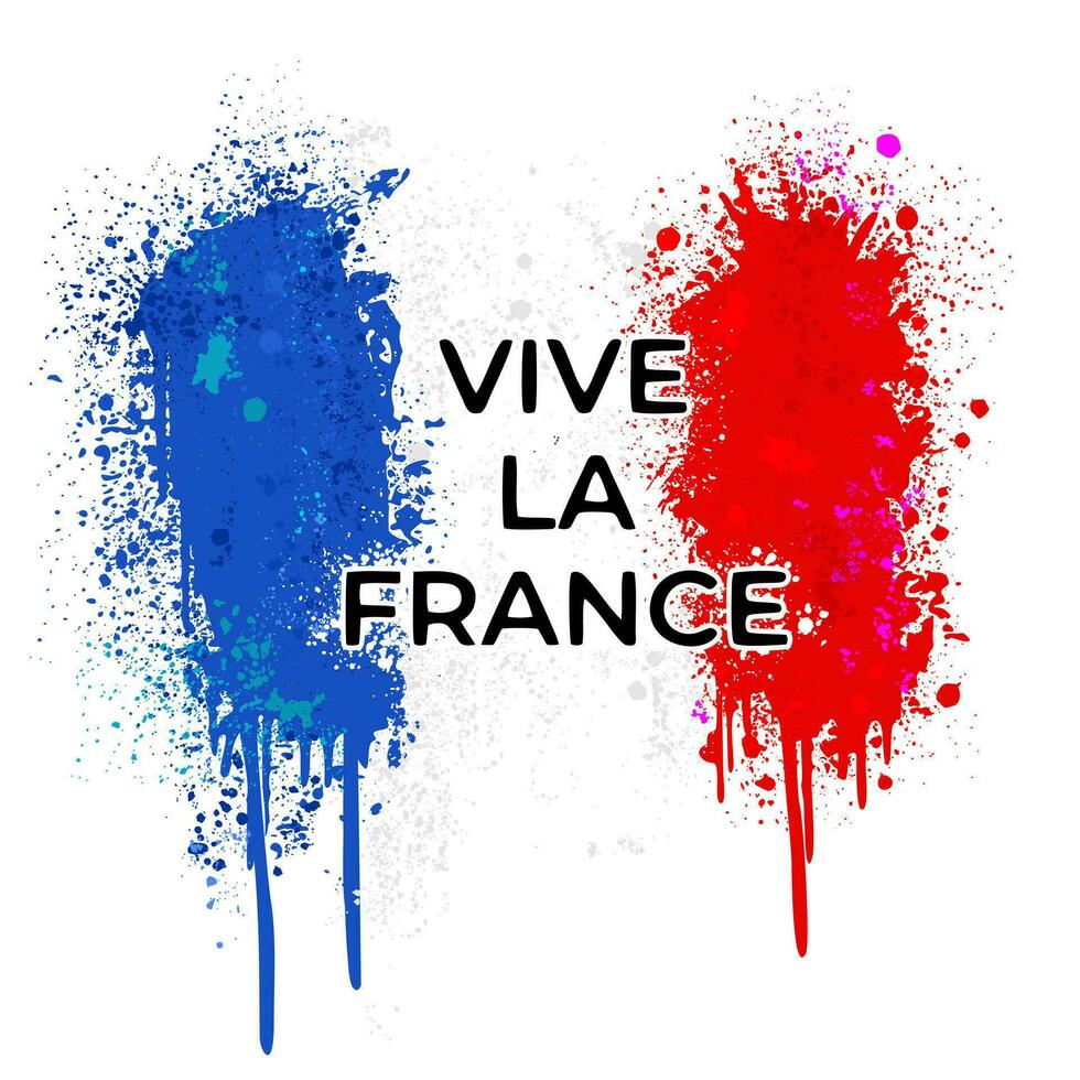 inscrição vive la França em fundo do nacional bandeira do França. vetor brilhante isolado ilustração