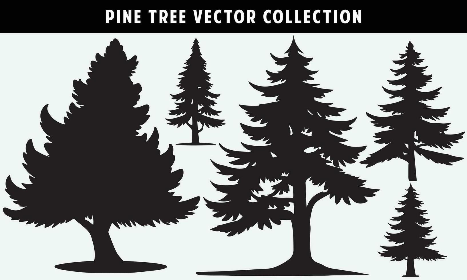 conjunto do pinho árvores silhuetas vetor gráficos para Projeto