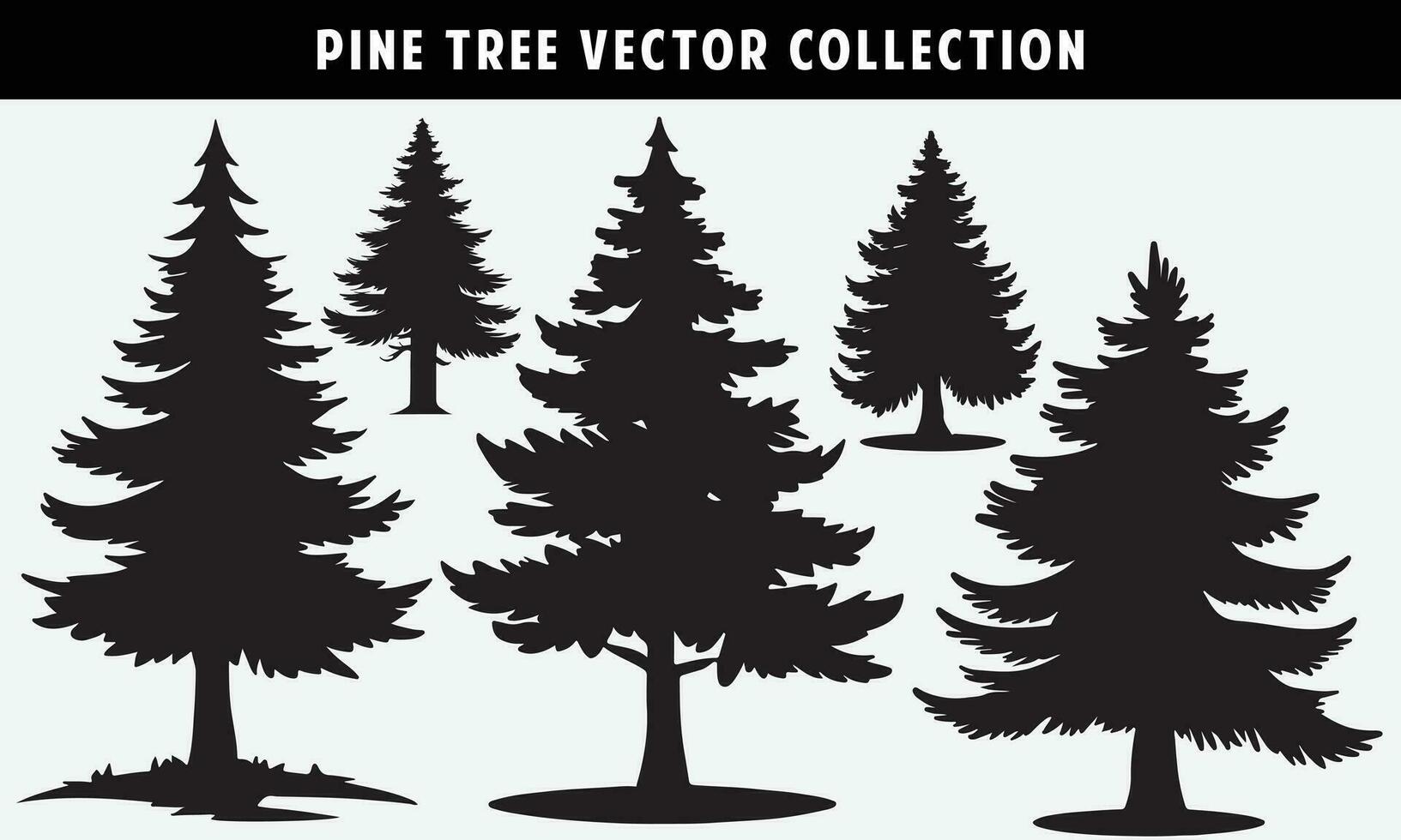 conjunto do pinho árvores silhuetas vetor gráficos para Projeto