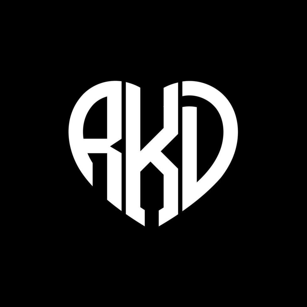 rkd criativo amor forma monograma carta logotipo. rkd único moderno plano abstrato vetor carta logotipo Projeto.