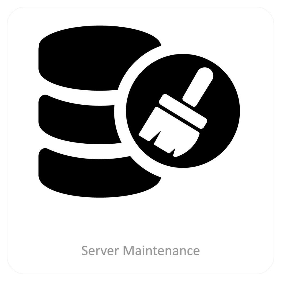 servidor manutenção e limpeza ícone conceito vetor