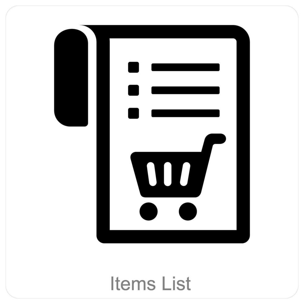 item Lista e Lista ícone cocept vetor