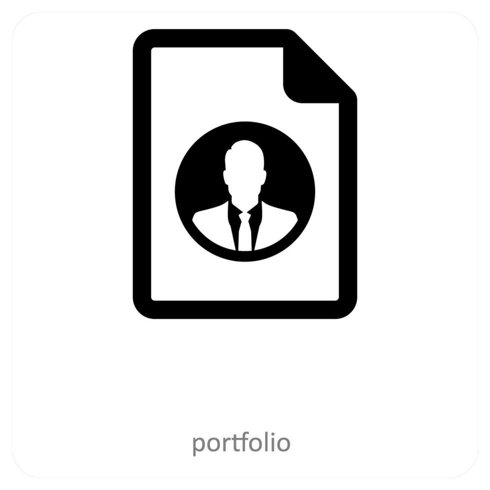 portfólio e perfil ícone conceito vetor