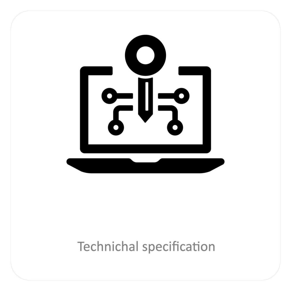 técnico especificação e gdpr ícone conceito vetor