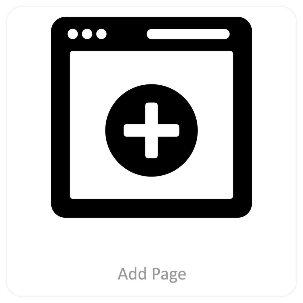 adicionar página e navegador ícone conceito vetor