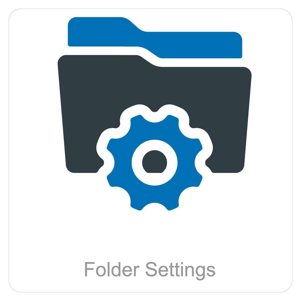 pasta configuração e pasta ícone conceito vetor