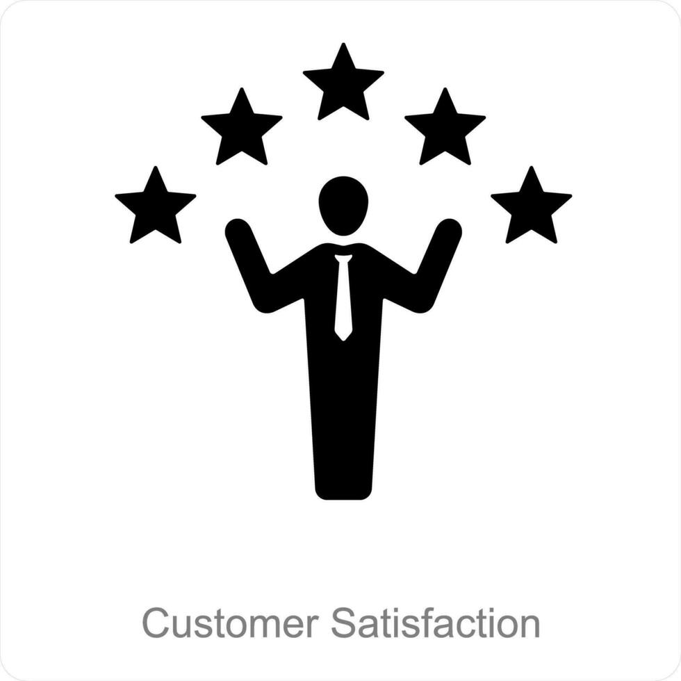 cliente satisfação e avaliações ícone conceito vetor