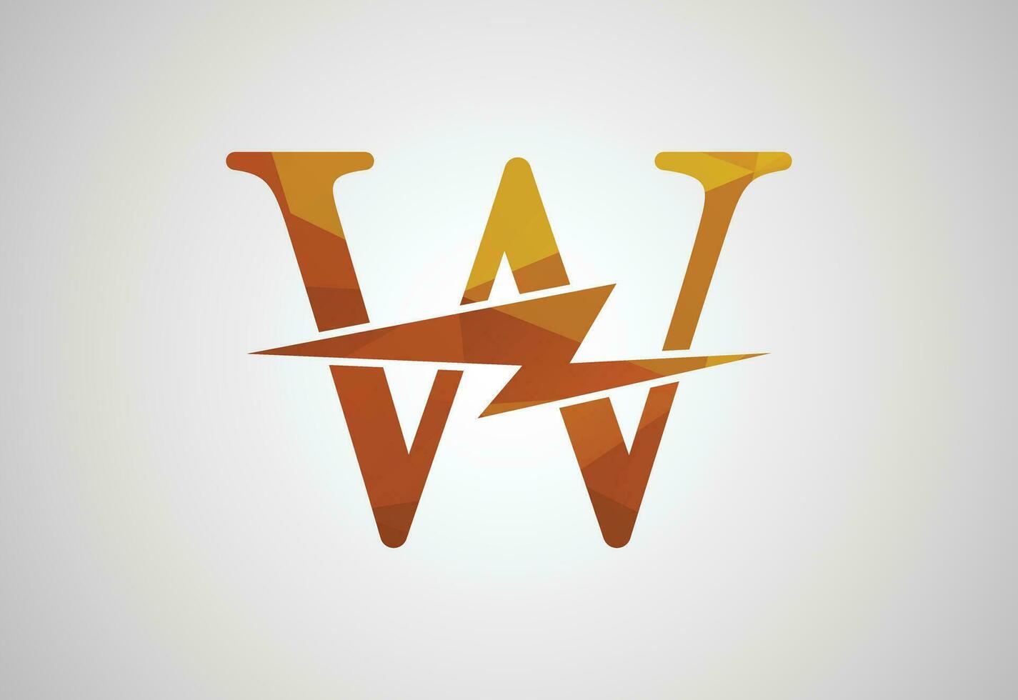 baixo poli e inicial W carta logotipo projeto, vetor ilustração