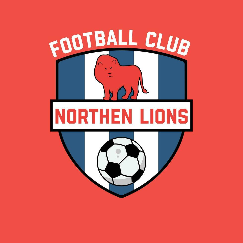 leões futebol clube logotipo e crachá projeto, emblema, vetor modelo, clube