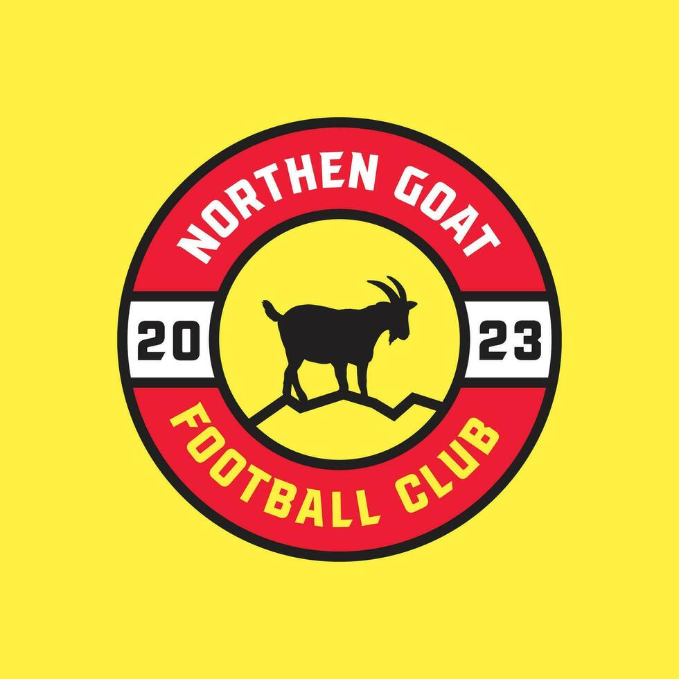cabras futebol clube logotipo e crachá projeto, emblema, vetor modelo, clube