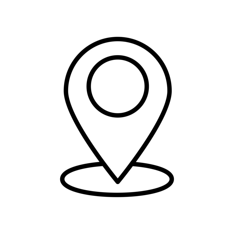 ícone de estilo de linha de localização de ponteiro de pino vetor