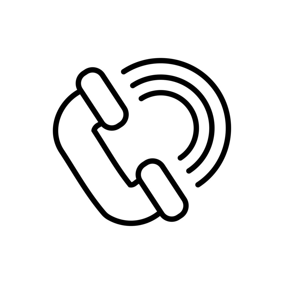 ícone de estilo de linha de chamada de serviço telefônico vetor