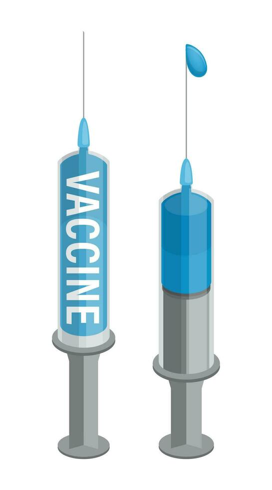 médico injeções com azul vacinas ou drogas Projeto vetor