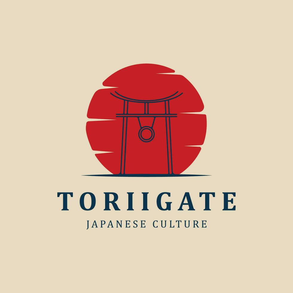 torii portão logotipo Projeto modelo japonês cultura símbolo vetor ilustração Projeto