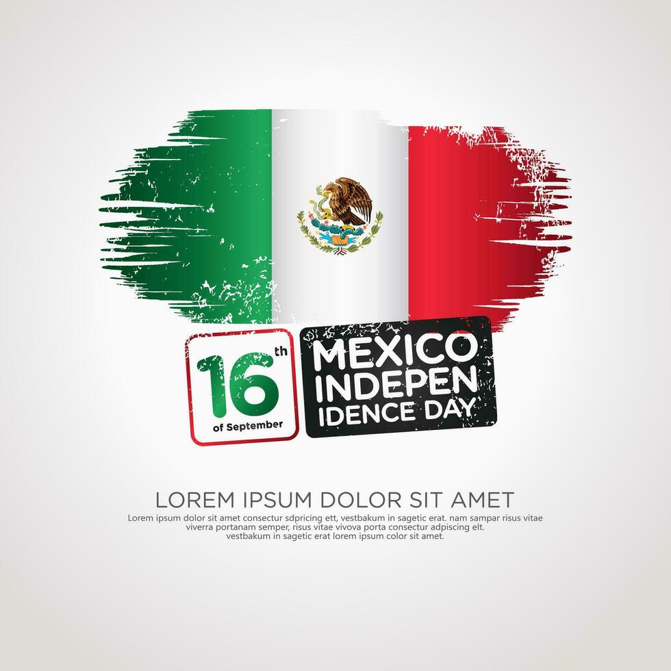 México independência dia cumprimento cartão modelo. vetor