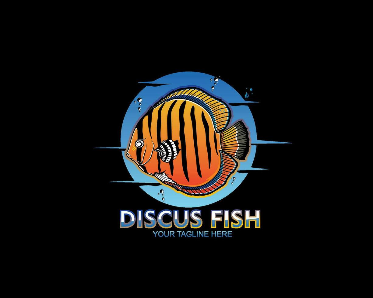 disco peixe logotipo design.mascote logotipo vetor