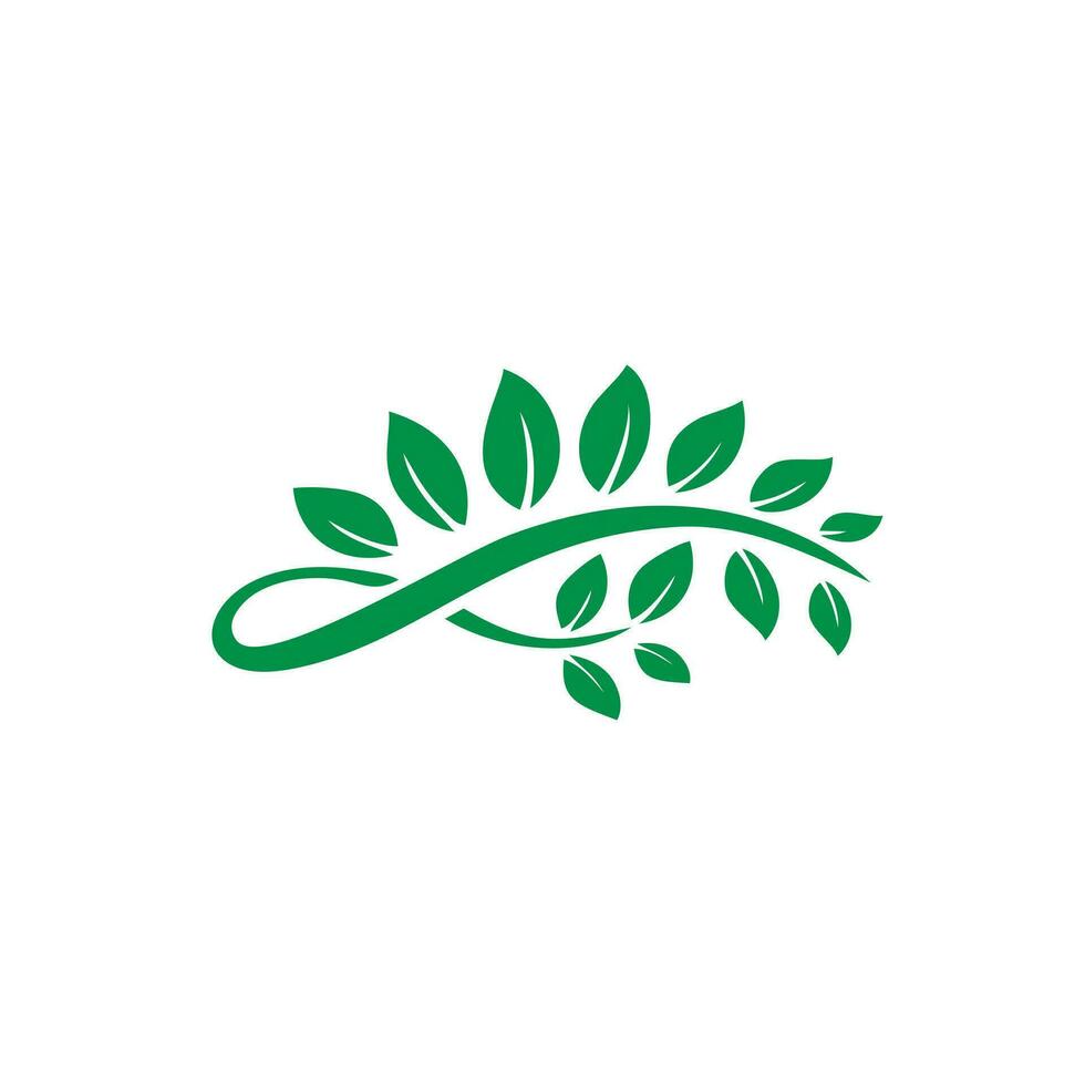 folha logotipo Projeto inspirações, folha logotipo simples, folha logotipo verde. vetor