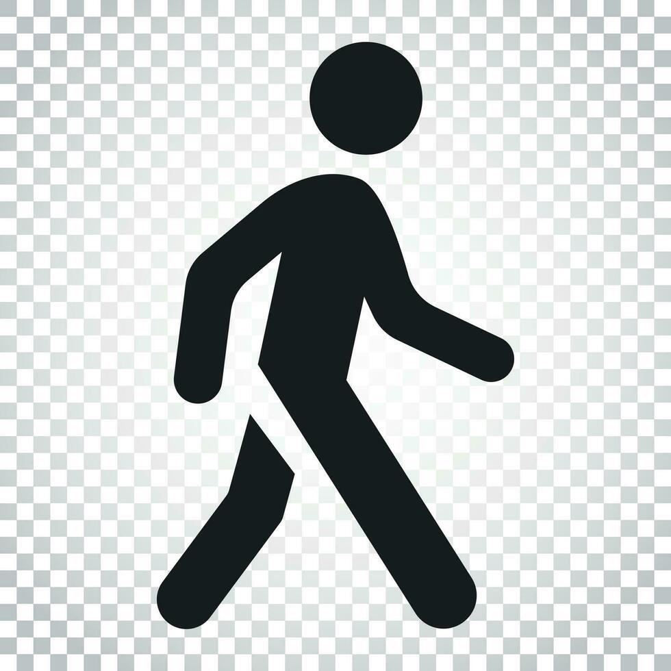 caminhando homem vetor ícone. pessoas andar placa ilustração. o negócio conceito simples plano pictograma em isolado fundo.