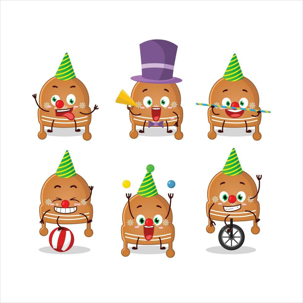 desenho animado personagem do Natal chapéu biscoitos com vários circo mostra vetor