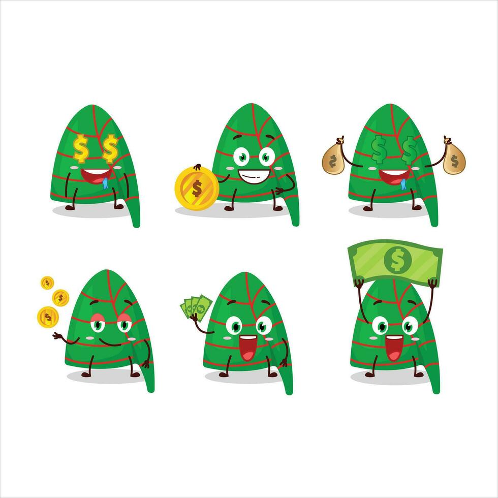 verde listras duende chapéu desenho animado personagem com fofa emoticon trazer dinheiro vetor