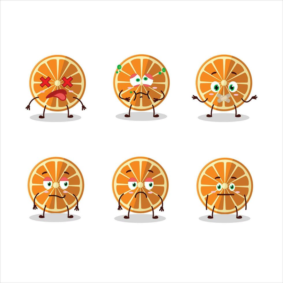 Novo laranja desenho animado personagem com Não expressão vetor