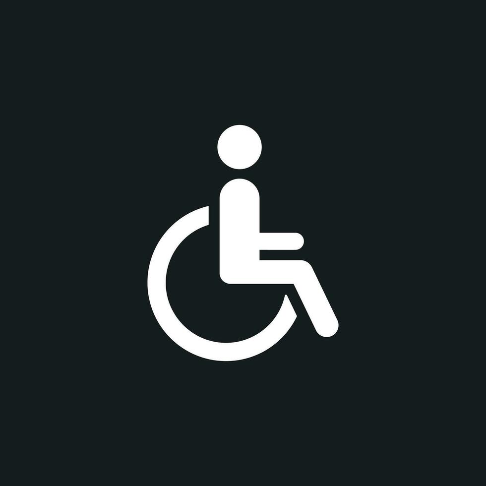 homem dentro cadeira de rodas vetor ícone. deficiente inválido pessoas placa ilustração.