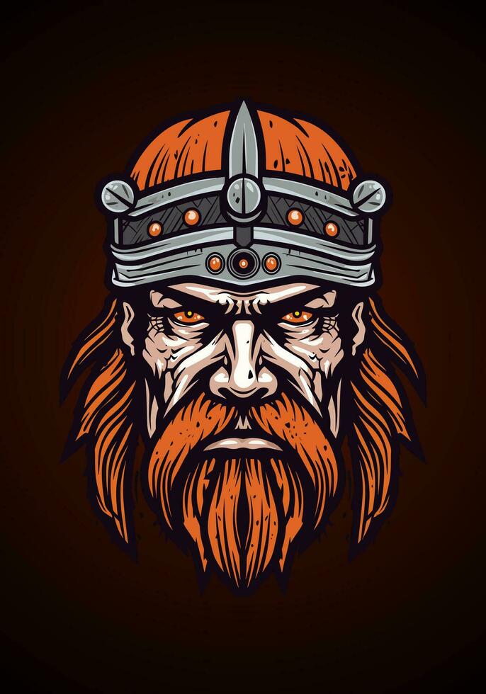 zumbi viking Guerreiro ilustração vetor