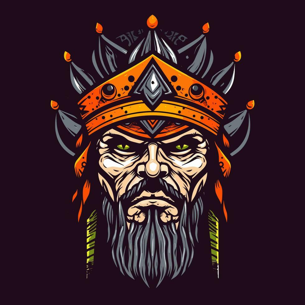 zumbi viking Guerreiro ilustração vetor