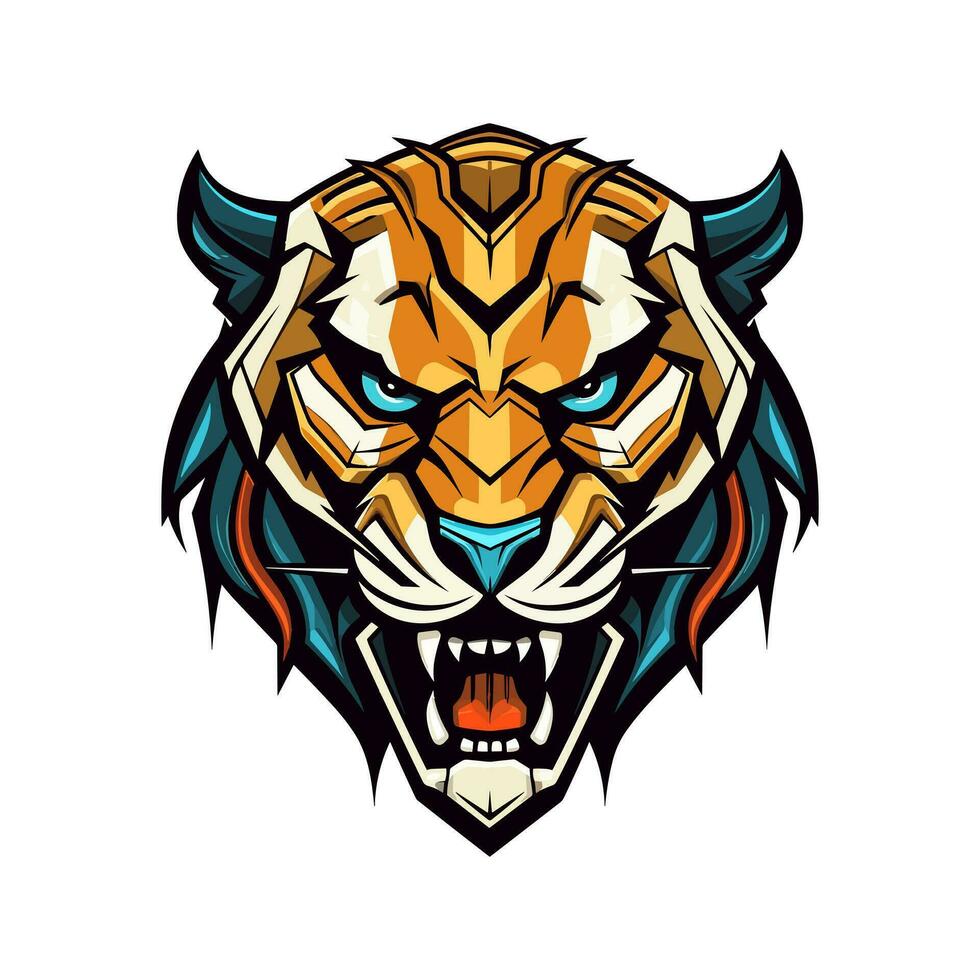 expressivo mão desenhado tigre ilustração dentro logotipo projeto, exibindo graça e força. perfeito para marcas querendo uma toque do selvagem elegância vetor