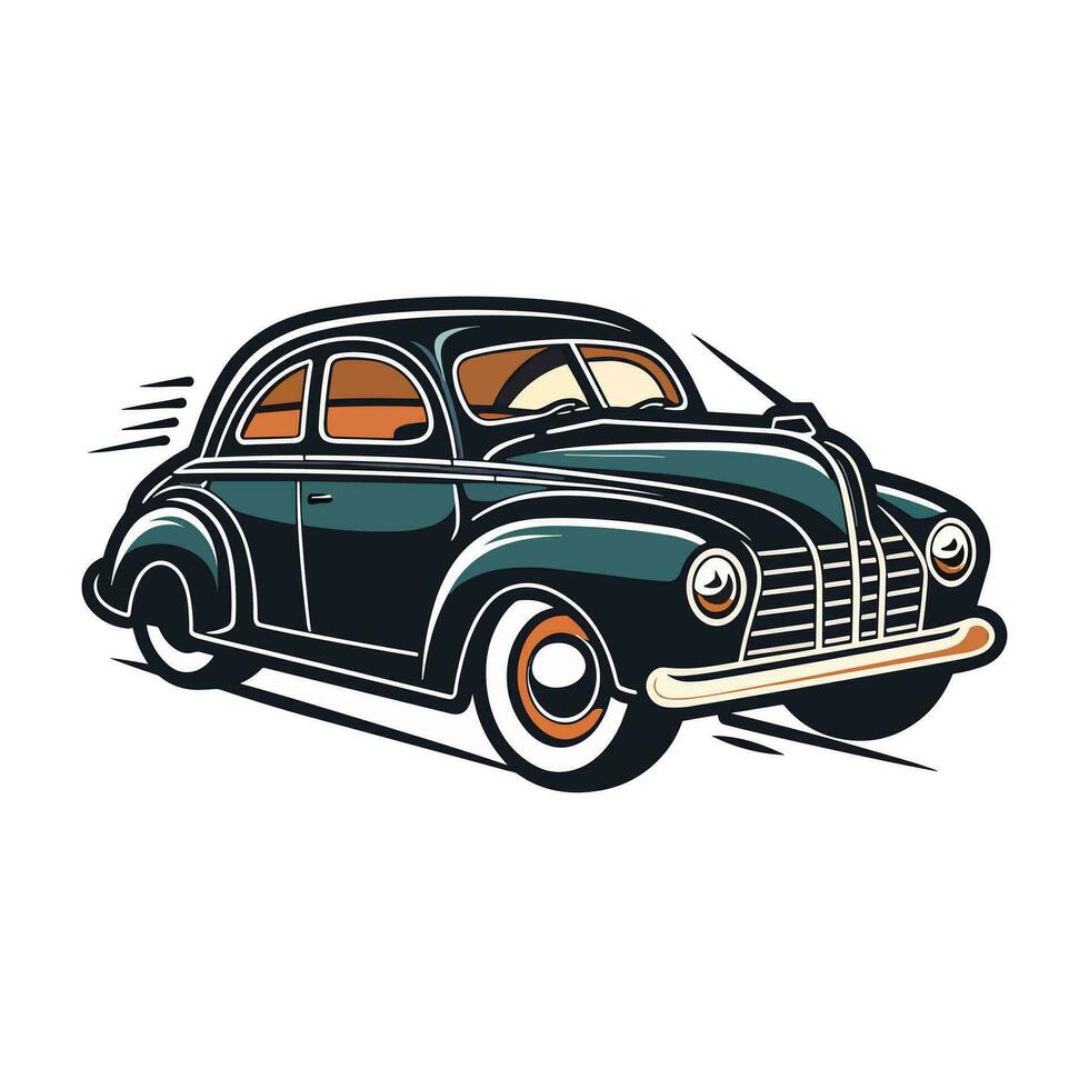 autêntico mão desenhado logotipo Projeto ilustração do a velho carro, evocando uma sentido do nostalgia, artesanato, e a alegria do aberto estrada viagens vetor