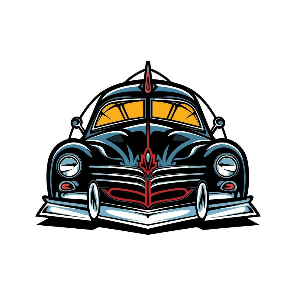 vintage carro mão desenhado logotipo Projeto ilustração vetor