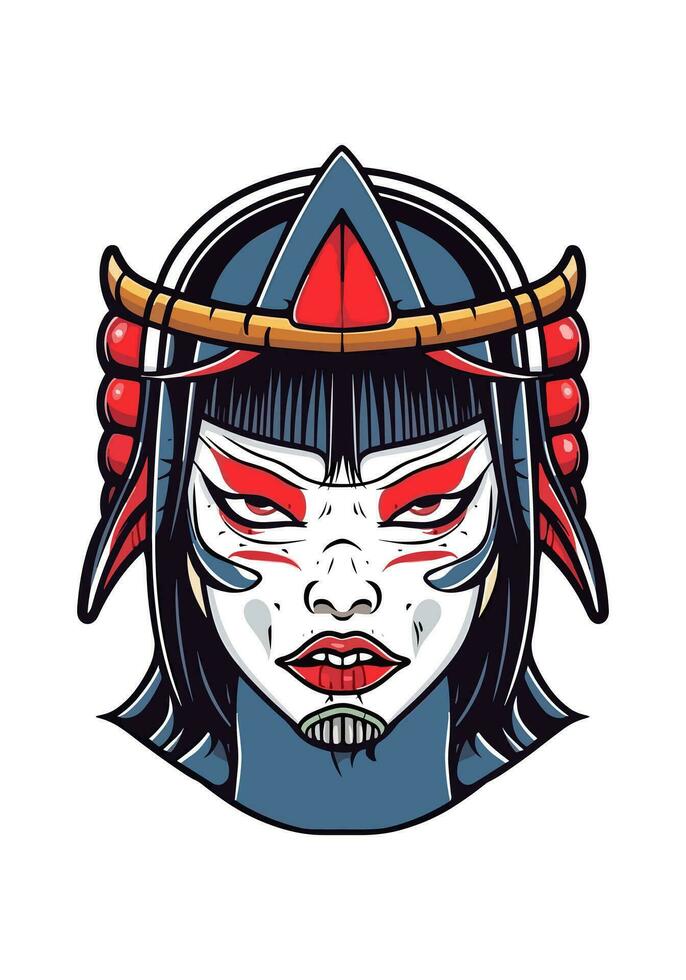 japonês samurai menina ilustração vetor