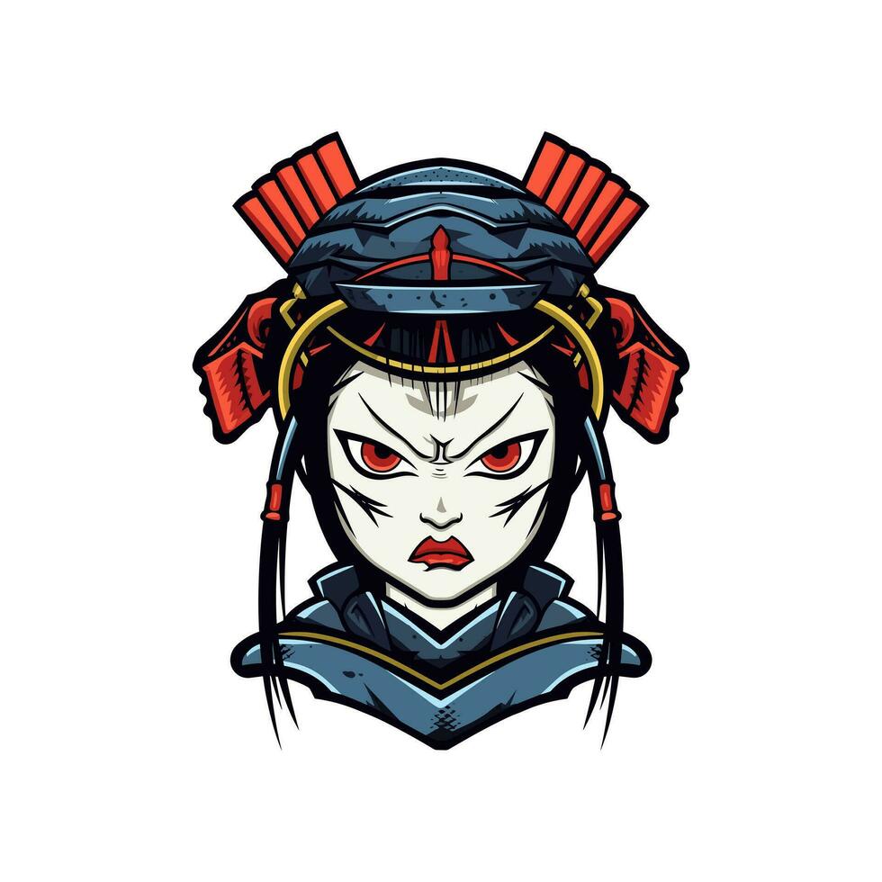 japonês samurai menina ilustração vetor