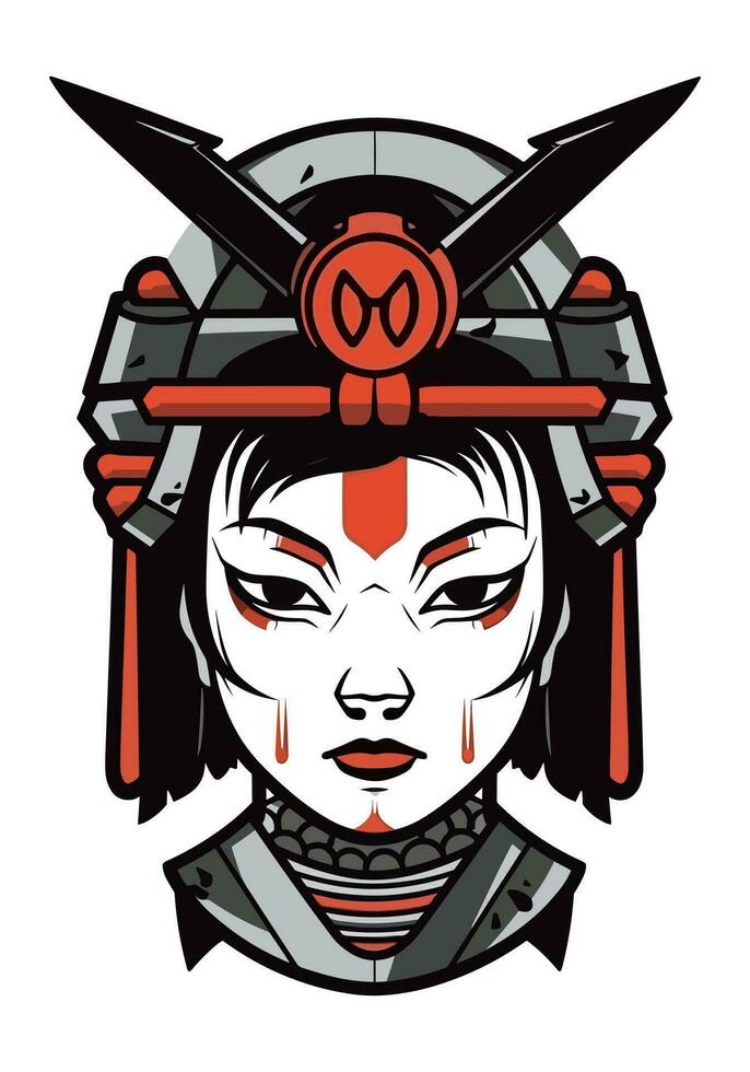 japonês samurai menina ilustração vetor