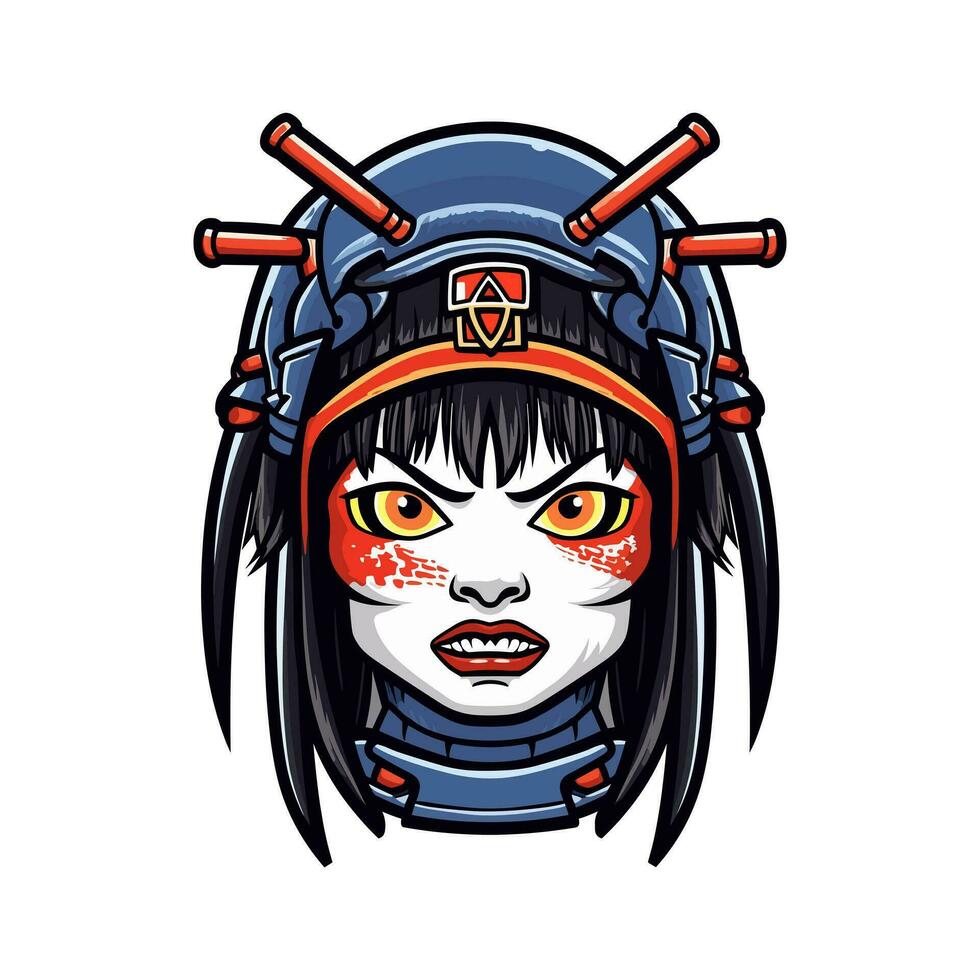 japonês samurai menina ilustração vetor