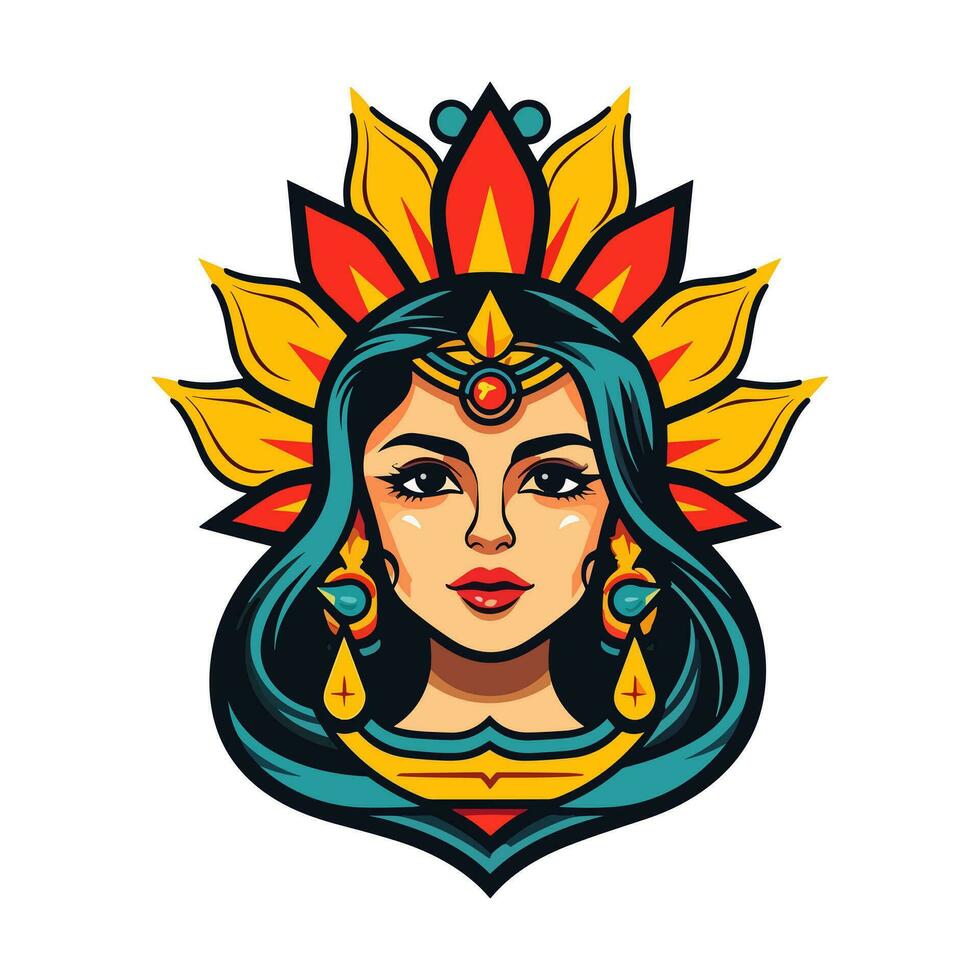 chicano menina logotipo Projeto ilustração uma fusão do arte e cultura, capturando a espírito e resiliência do a chicano comunidade. audacioso, capacitar, e visualmente impressionante vetor