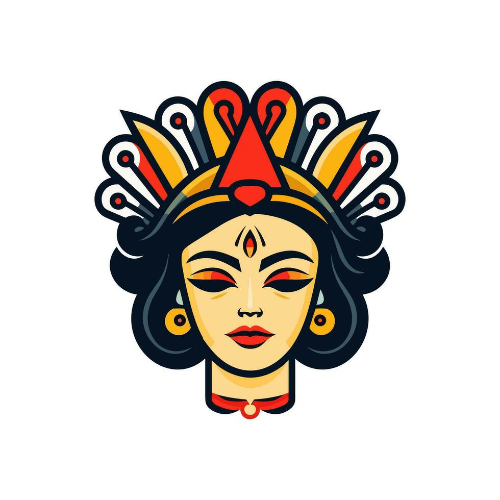 rainha Princesa chicano menina mão desenhado logotipo Projeto ilustração vetor