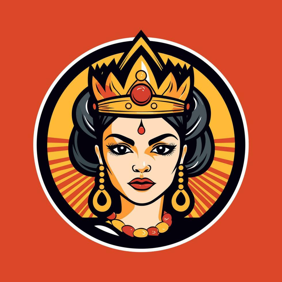 rainha menina logotipo Projeto ilustração uma fusão do arte e cultura, capturando a espírito e resiliência do a chicano comunidade. audacioso, capacitar, e visualmente impressionante vetor