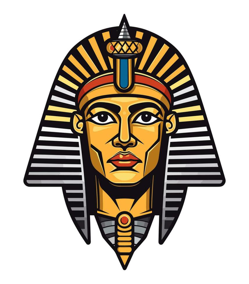 uma majestoso egípcio dourado faraó vetor grampo arte ilustração, incorporando poder e realeza, perfeito para antigo Egito inspirado desenhos e histórico projetos